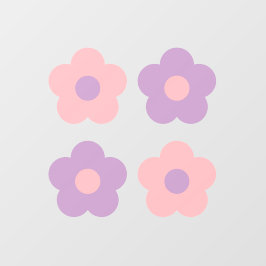 Niedlich Pastel Pink Lila Daisy Blume Fensteraufkleber