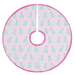 Niedlich Pastel Pink Weihnachtsbaum Rock Polyester Weihnachtsbaumdecke