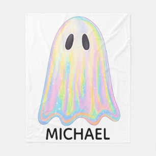 Niedlich Pastel Rainbow Ghost   Ästhetische Spooki Fleecedecke