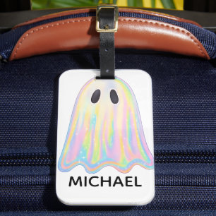 Niedlich Pastel Rainbow Ghost   Ästhetische Spooki Gepäckanhänger