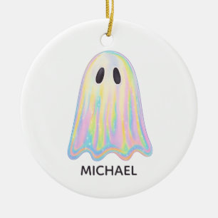 Niedlich Pastel Rainbow Ghost   Ästhetische Spooki Keramik Ornament