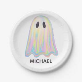 Niedlich Pastel Rainbow Ghost | Ästhetische Spooki Pappteller