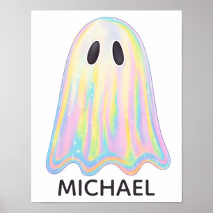 Niedlich Pastel Rainbow Ghost   Ästhetische Spooki Poster