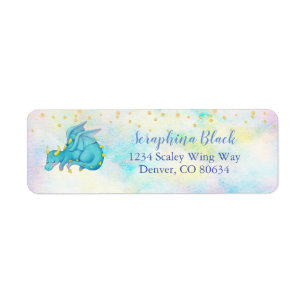 Niedlich Pastell Blue Dragon Rücksendeadresse