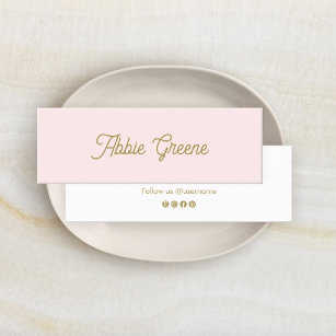 Niedlich Pastell Pink Script Beauty Mini Visitenkarte