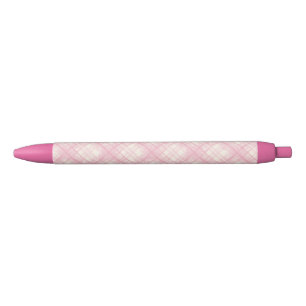 Niedlich Pastellrosa Karierter Pen Kugelschreiber