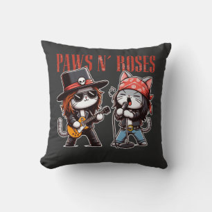 Niedlich Paws 'N Rose Funny Rock Cat Geschenk Idee Kissen