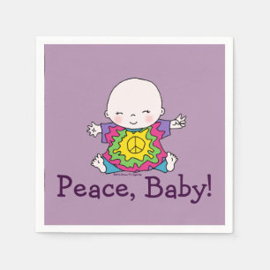 Niedlich Peace Baby Hippie / Hippy-Gefärbte Krawat Serviette