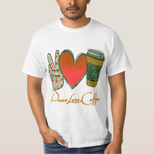Niedlich Peace Liebe Kaffee Spaß Neuheit Premium T-Shirt