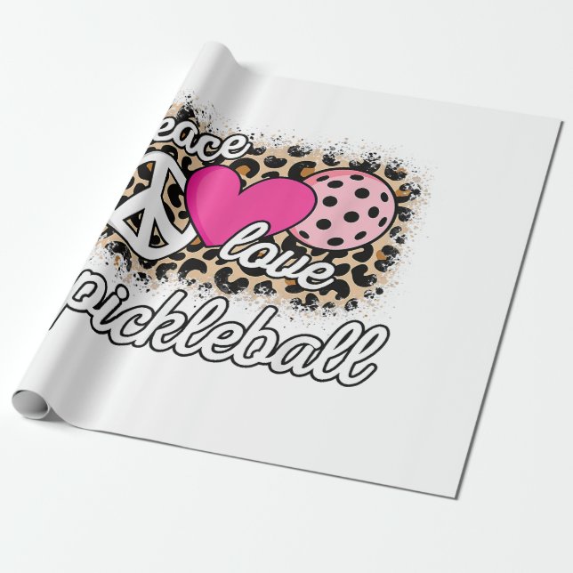 Niedlich Peace Liebe Pickleball Player Funny Pickl Geschenkpapier (Ungerollt)