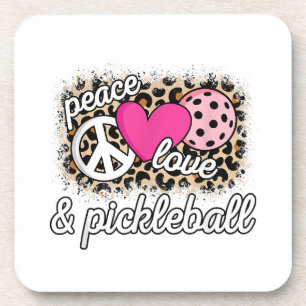 Niedlich Peace Liebe Pickleball Player Funny Pickl Getränkeuntersetzer