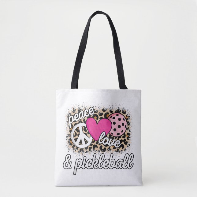 Niedlich Peace Liebe Pickleball Player Funny Pickl Tasche (Vorderseite)