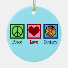 Niedlich Peace Liebe Potterie Keramik Ornament