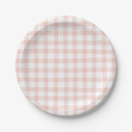 Niedlich Peach Gingham Pappteller