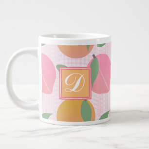 Niedlich Peach Orange Fruchtmuster Pink Jumbo-Tasse