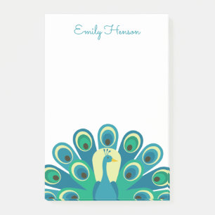 Niedlich Peacock Personalisiert Post-it Notepad Post-it Klebezettel