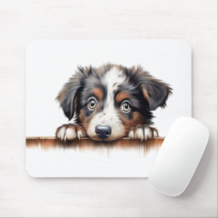 Niedlich Peeking Australian Shepherd Dog Mousepad