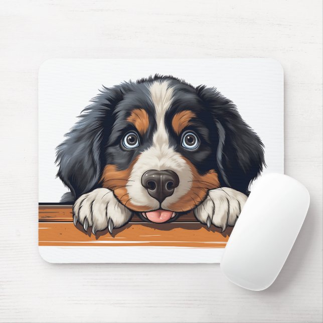 Niedlich Peeking Bernese Mountain Dog Mousepad (Mit Mouse)