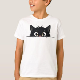 Niedlich Peeking Black Cat T-Shirt