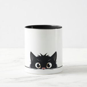 Niedlich Peeking Black Cat Tasse