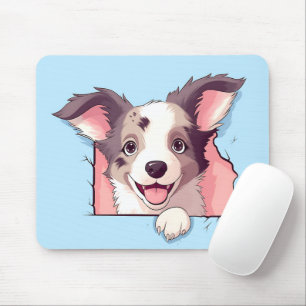 Niedlich Peeking Border Collie Dog Mousepad