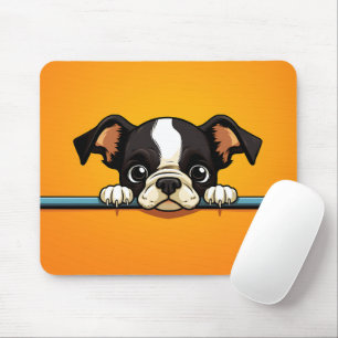 Niedlich Peeking Boston Terrier Dog Mousepad
