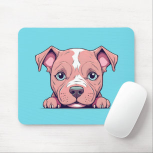 Niedlich Peeking Bull Terrier Dog Mousepad