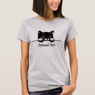 Niedlich Peeking Cat Design T - Shirt