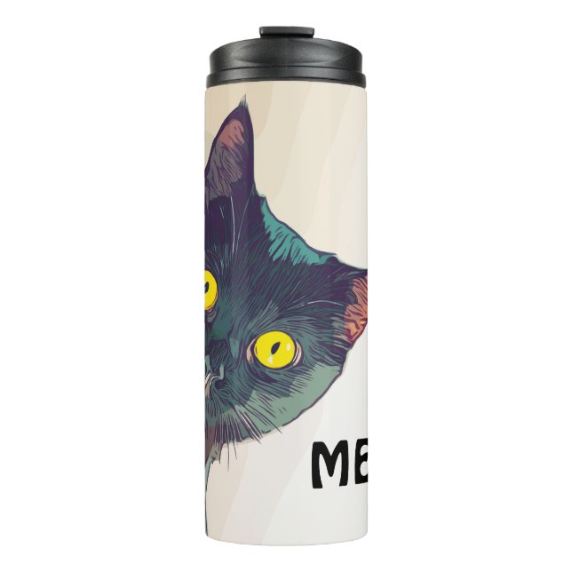 Niedlich Peeking Katzendesign Wärmespeicher Thermosbecher (Vorderseite)
