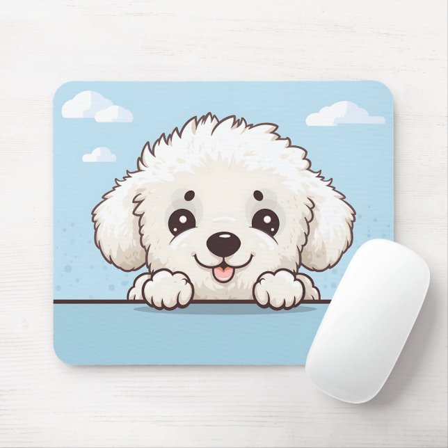 Niedlich Peeking Poodle Mousepad (Mit Mouse)