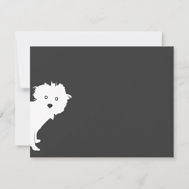Niedlich Peeking Pup Flat Notecard Mitteilungskarte (Vorderseite)