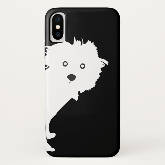 Niedlich Peeking Pup Pup auf Black Case-Mate iPhone Hülle (Rückseite)