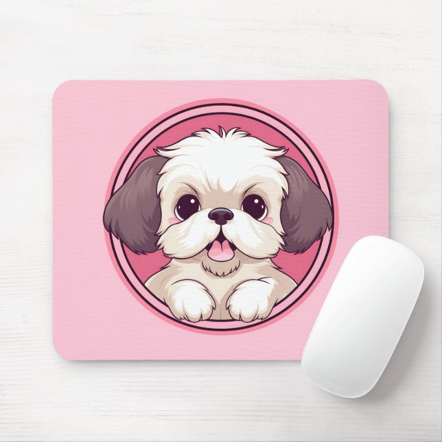 Niedlich Peeking Shih Tzu Dog Mousepad (Mit Mouse)