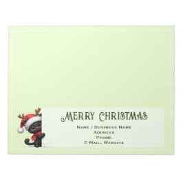 Niedlich Peeking Weihnachtskatze Anpassbare Notepa Notizblock