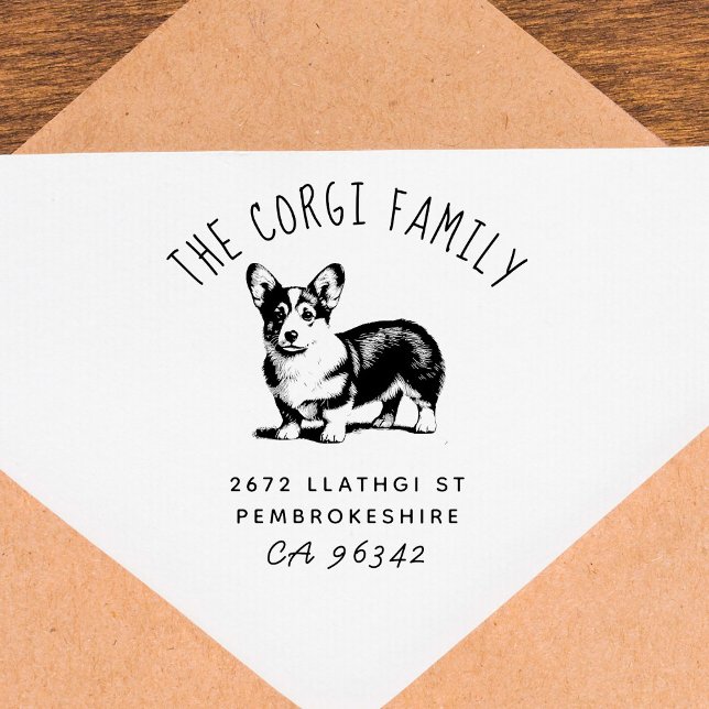 Niedlich Pembroke Corgi Rücksendeadresse Gummistempel (Von Creator hochgeladen)