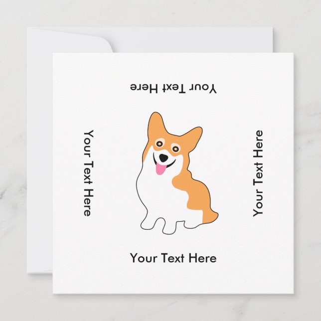 Niedlich Pembroke Welsh Corgi Birthday Party Einladung (Vorderseite)