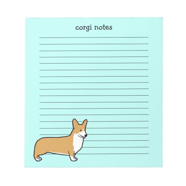 Niedlich Pembroke Welsh Corgi Lined Notizblock (Vorderseite)