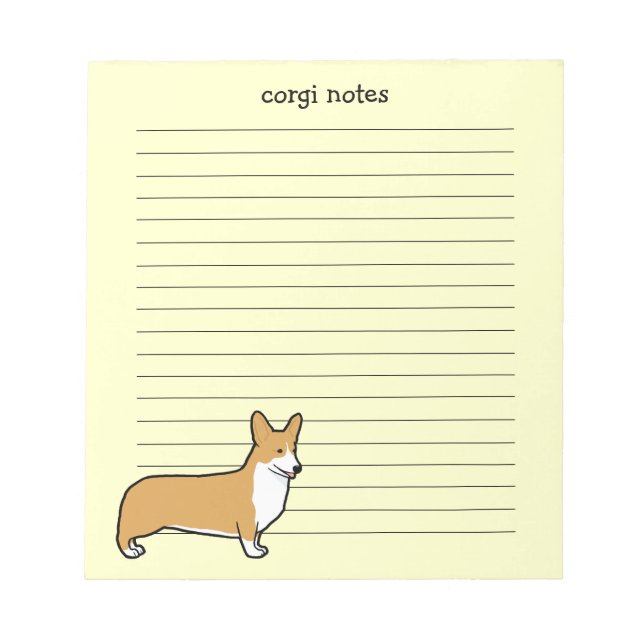 Niedlich Pembroke Welsh Corgi Lined Notizblock (Vorderseite)