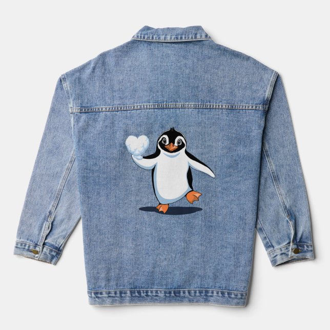 Niedlich Penguin Lover Jeansjacke (Rückseite)