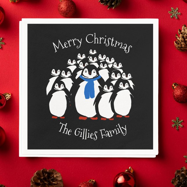 Niedlich Penguin Personalisierte Weihnachten Napki Serviette (Von Creator hochgeladen)