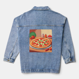 Niedlich Pepperoni Pizza AI Art Denim Jacket Jeansjacke