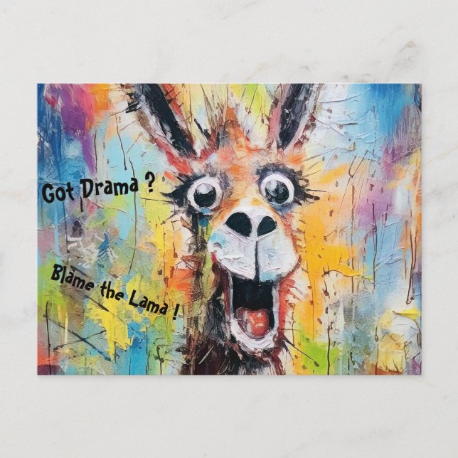 Niedlich personalisierbar gute Laune Lama  Postkarte (Vorderseite)