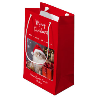 Niedlich Personalisiert Frohe Weihnachtskatzenjaus Kleine Geschenktüte