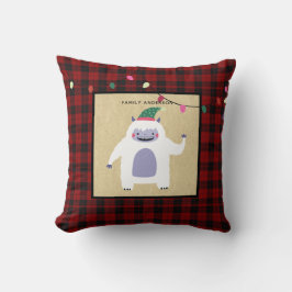 Niedlich Personalisierte Xmas YETTI Monster Buffal Kissen