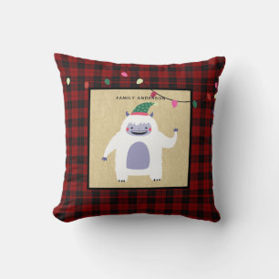 Niedlich Personalisierte Xmas YETTI Monster Buffal Kissen