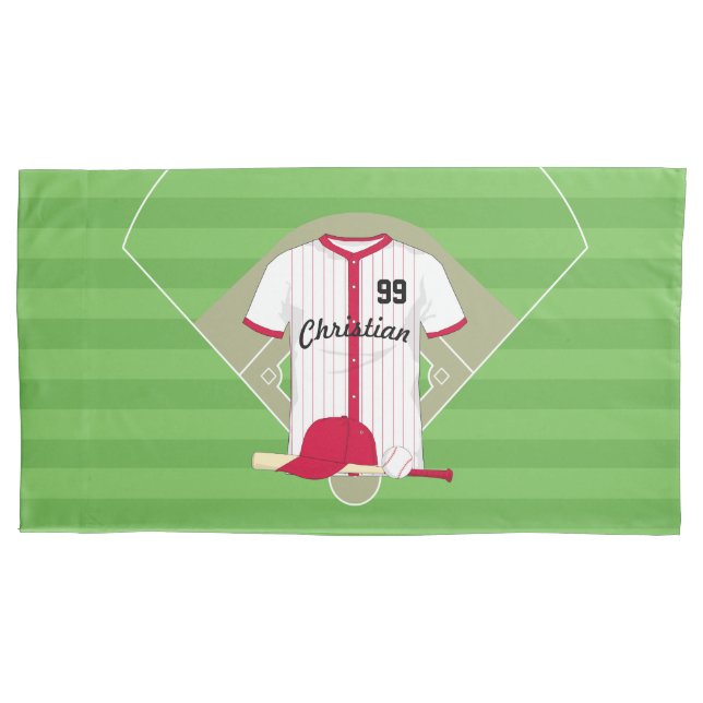 Niedlich Personalisierter Baseball Kissenbezug (Vorderseite)