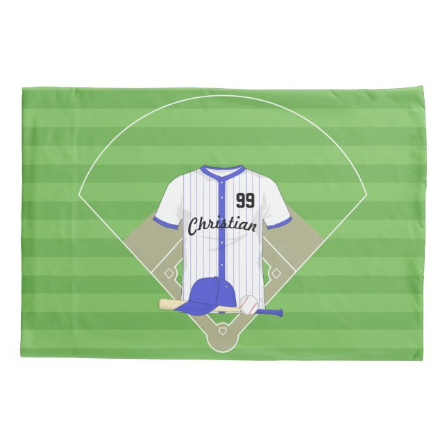 Niedlich Personalisierter Baseball Kissenbezug (Rückseite)