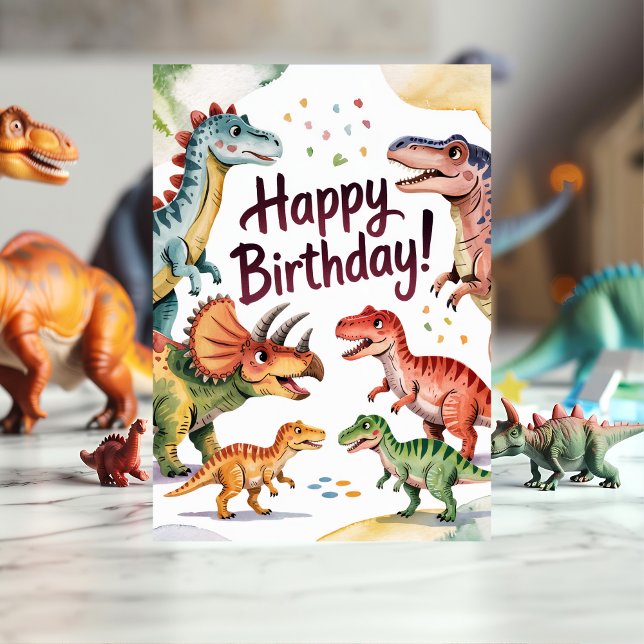 Niedlich Personalisierter Dinosaurier Geburtstag Karte (Von Creator hochgeladen)