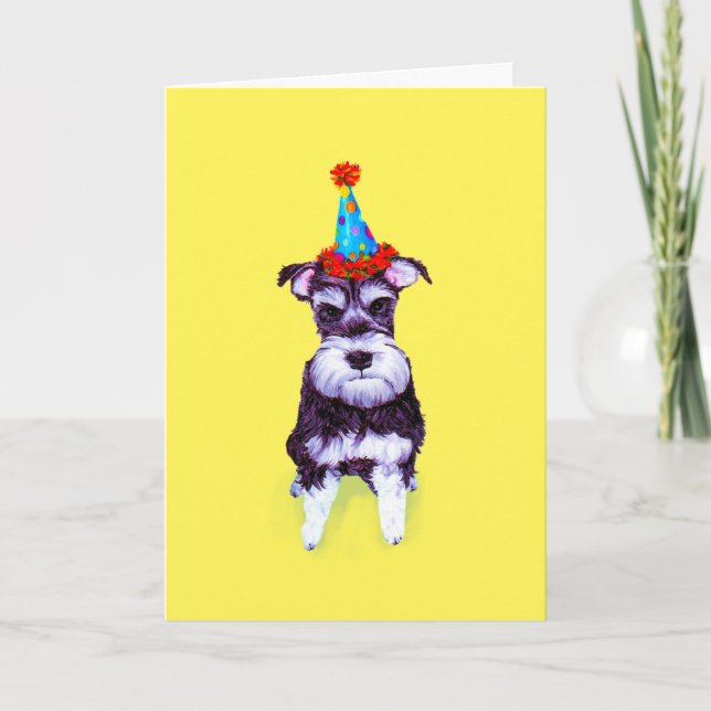 Niedlich Personalizable Geburtstag Schnauzer Card Karte (Vorderseite)