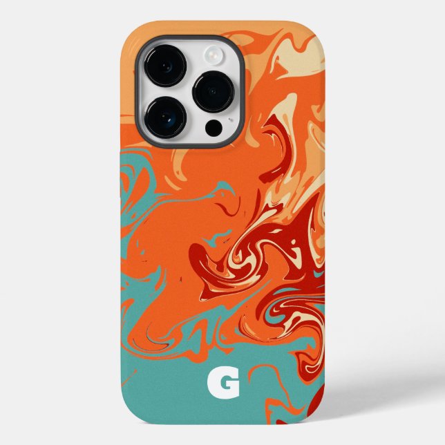 Niedlich Personalize Pastel Marbel Case-Mate iPhone 14 Pro Hülle (Rückseite)